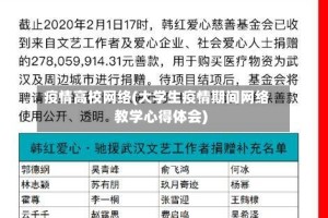 疫情高校网络(大学生疫情期间网络教学心得体会)