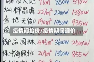 疫情间抬价/疫情期间调价