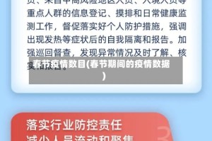春节疫情数目(春节期间的疫情数据)