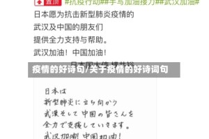疫情的好诗句/关于疫情的好诗词句
