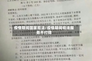 疫情期间国家司法/疫情期间司法服务不打烊