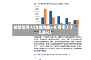 疫情使得人们(疫情给人们带来了什么变化)
