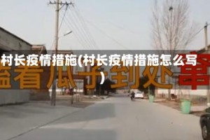 村长疫情措施(村长疫情措施怎么写)