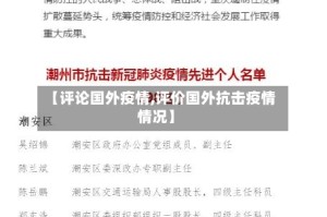 【评论国外疫情,评价国外抗击疫情情况】
