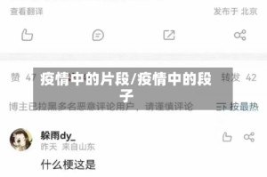 疫情中的片段/疫情中的段子