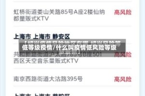 低等级疫情/什么叫疫情低风险等级