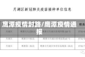 鹰潭疫情封路/鹰潭疫情通报