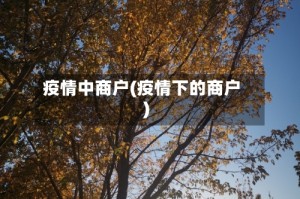 疫情中商户(疫情下的商户)