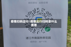 疫情扫码出行/疫情出行扫码是什么意思