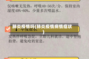 肺炎疫情吗(肺炎疫情病情症状)