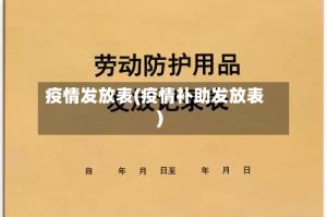 疫情发放表(疫情补助发放表)