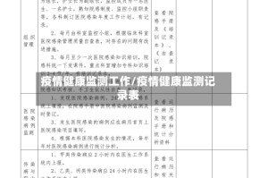 疫情健康监测工作/疫情健康监测记录表