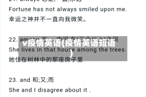 v疫情英语(疫情英语短语)