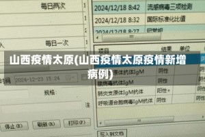 山西疫情太原(山西疫情太原疫情新增病例)