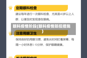 眼科疫情阶段(眼科疫情防控措施)