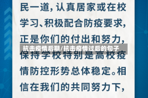 抗击疫情后期/抗击疫情过后的句子