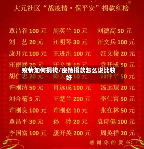 疫情如何捐钱/疫情捐款怎么说比较好-第1张图片