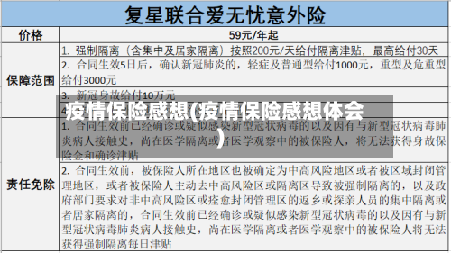 疫情保险感想(疫情保险感想体会)-第1张图片