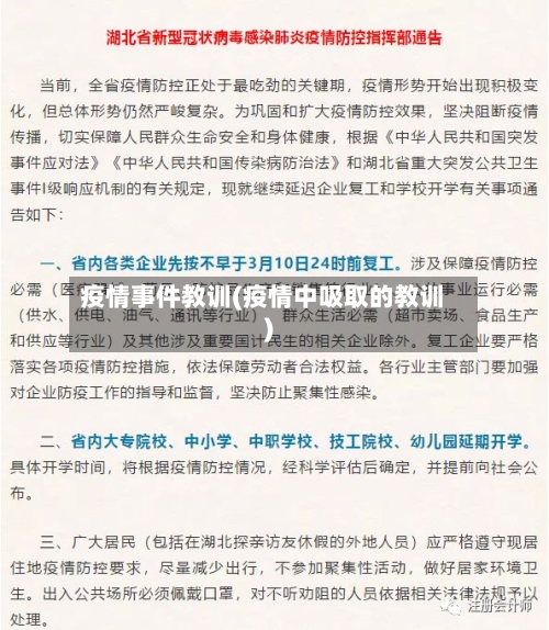 疫情事件教训(疫情中吸取的教训)-第1张图片