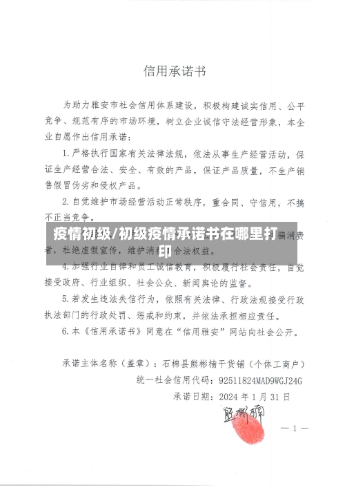 疫情初级/初级疫情承诺书在哪里打印-第1张图片