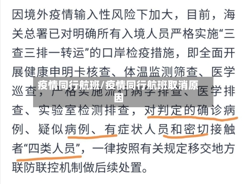 疫情同行航班/疫情同行航班取消原因-第1张图片